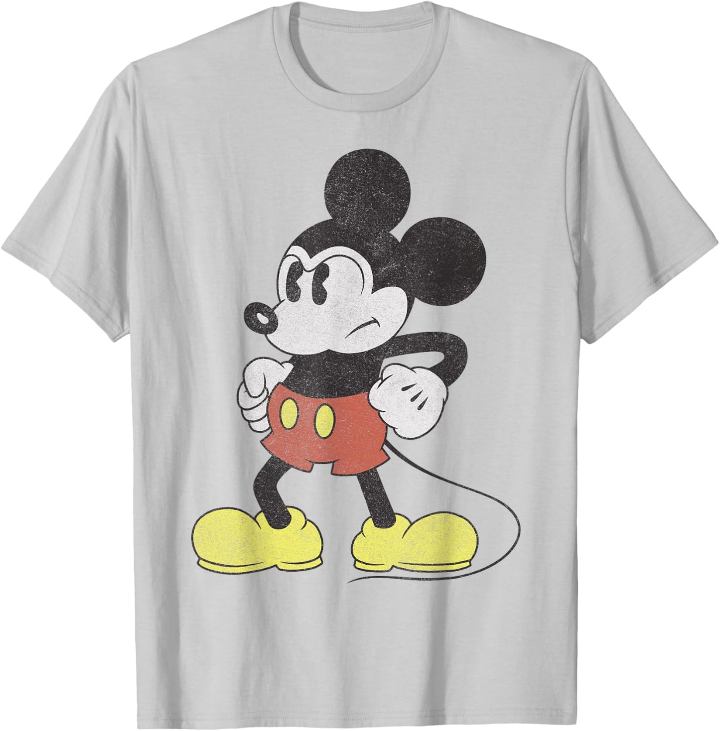 Disney Mickey And Friends Mickey Mouse Retro Grumpy T-Shirt - T-Shirt | Ash