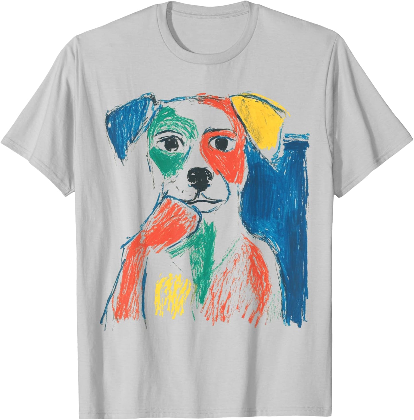 Colorful Abstract Graffiti Doodle Pop Art Dog Graphic T-Shirt - T-Shirt | Ash
