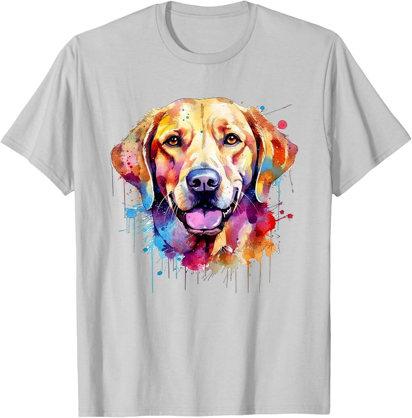 Yellow Labrador Dog Graphic T-Shirt - T-Shirt | Ash