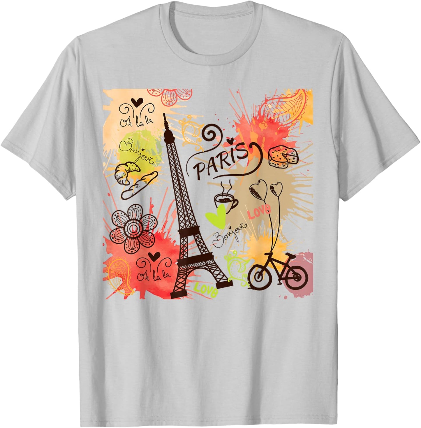 Paris Eiffel Tower France French Souvenir French T-Shirt - T-Shirt | Ash