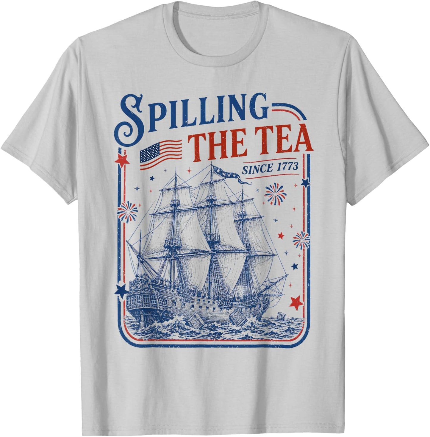 Spilling The Tea Since 1773 Vintage Us History Teacher T-Shirt - T-Shirt | Ash