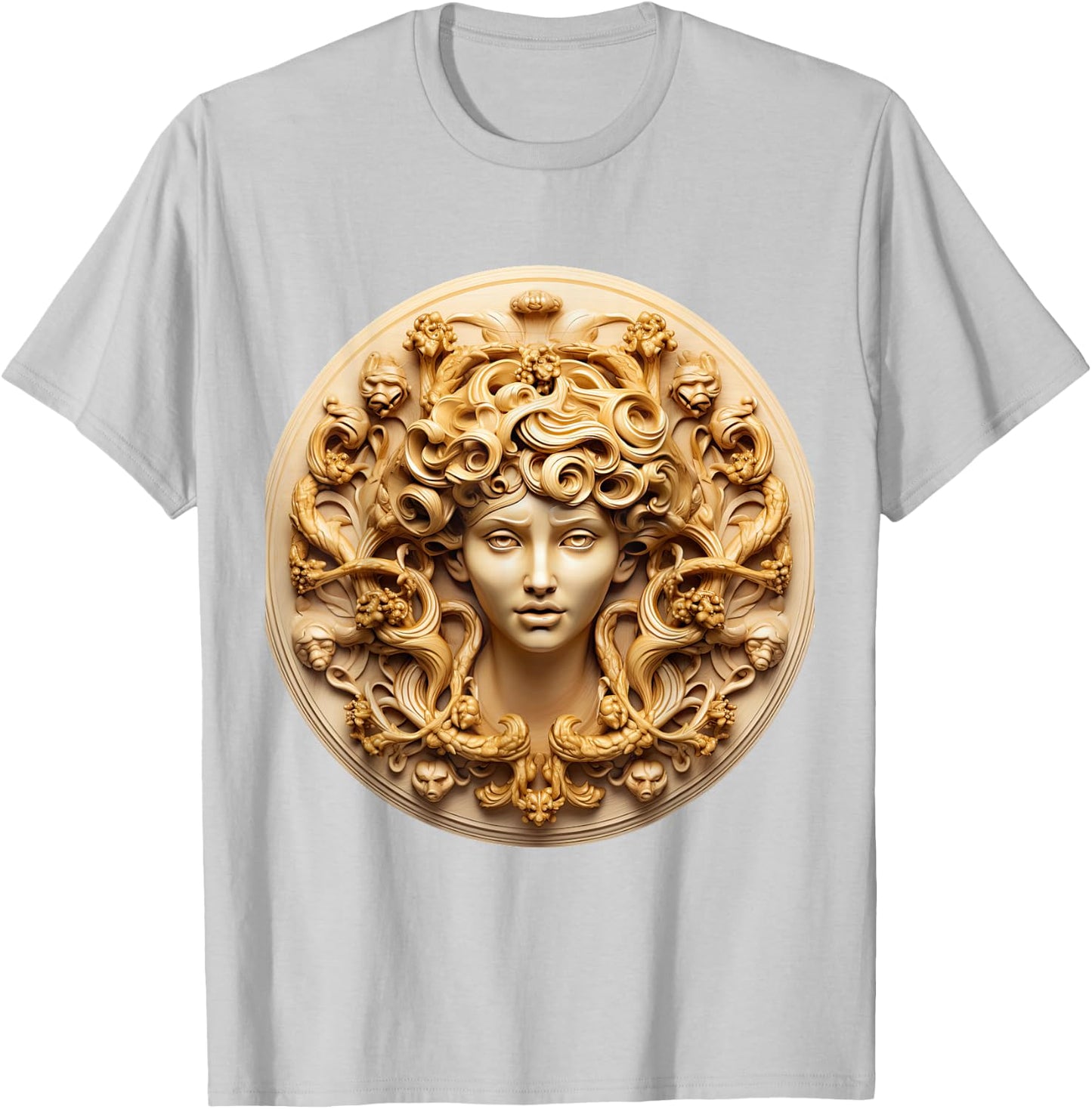Medusa Head Greek Mythology Ancient Snake Hair T-Shirt - T-Shirt | Ash