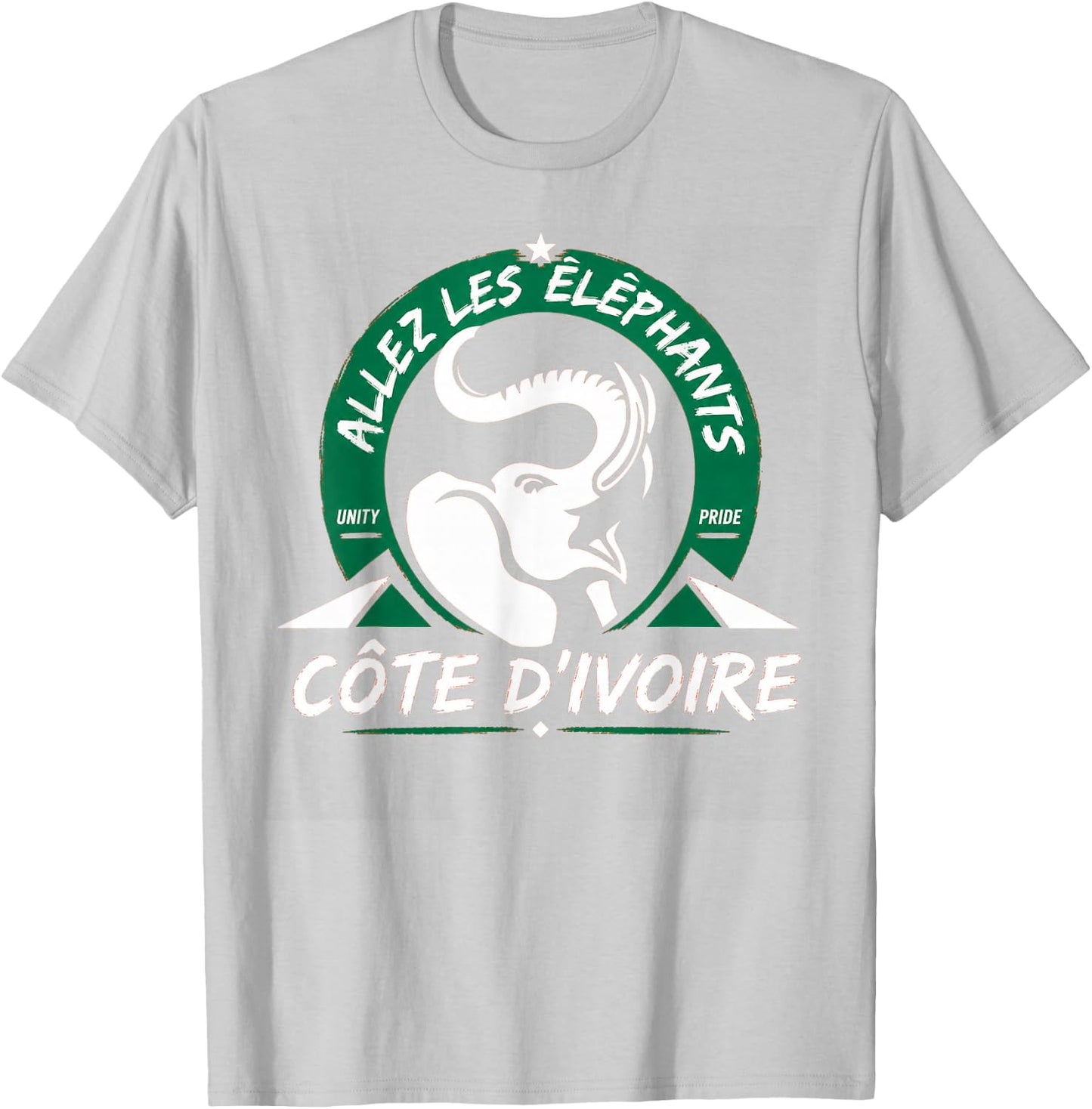Ivory Coast Pride Cote D'Ivoire Heritage Elephant Flag T-Shirt - T-Shirt | Ash