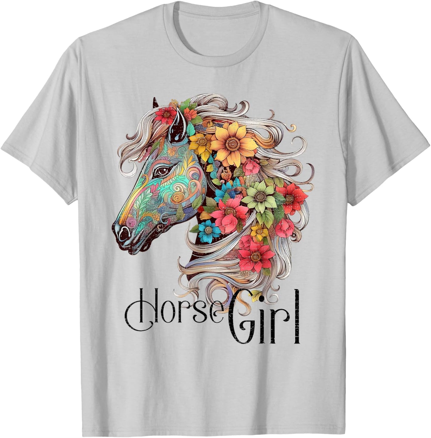 Horse Girl - Just A Girl Who Loves Horses, Horseback Riding T-Shirt - T-Shirt | Ash