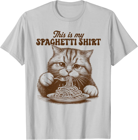 Spaghetti Pasta Cat Lover This Is My Spaghetti Italian Women T-Shirt - T-Shirt | Ash