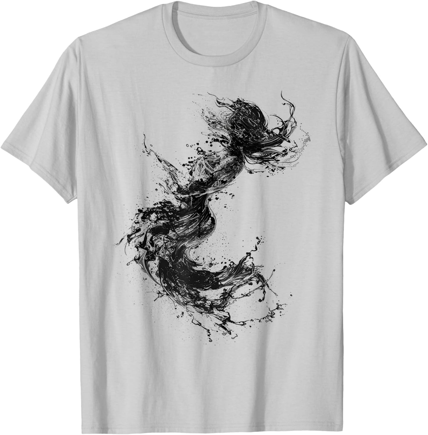 Women Mermaid Drawing Art Graphic Motif Women T-Shirt - T-Shirt | Ash