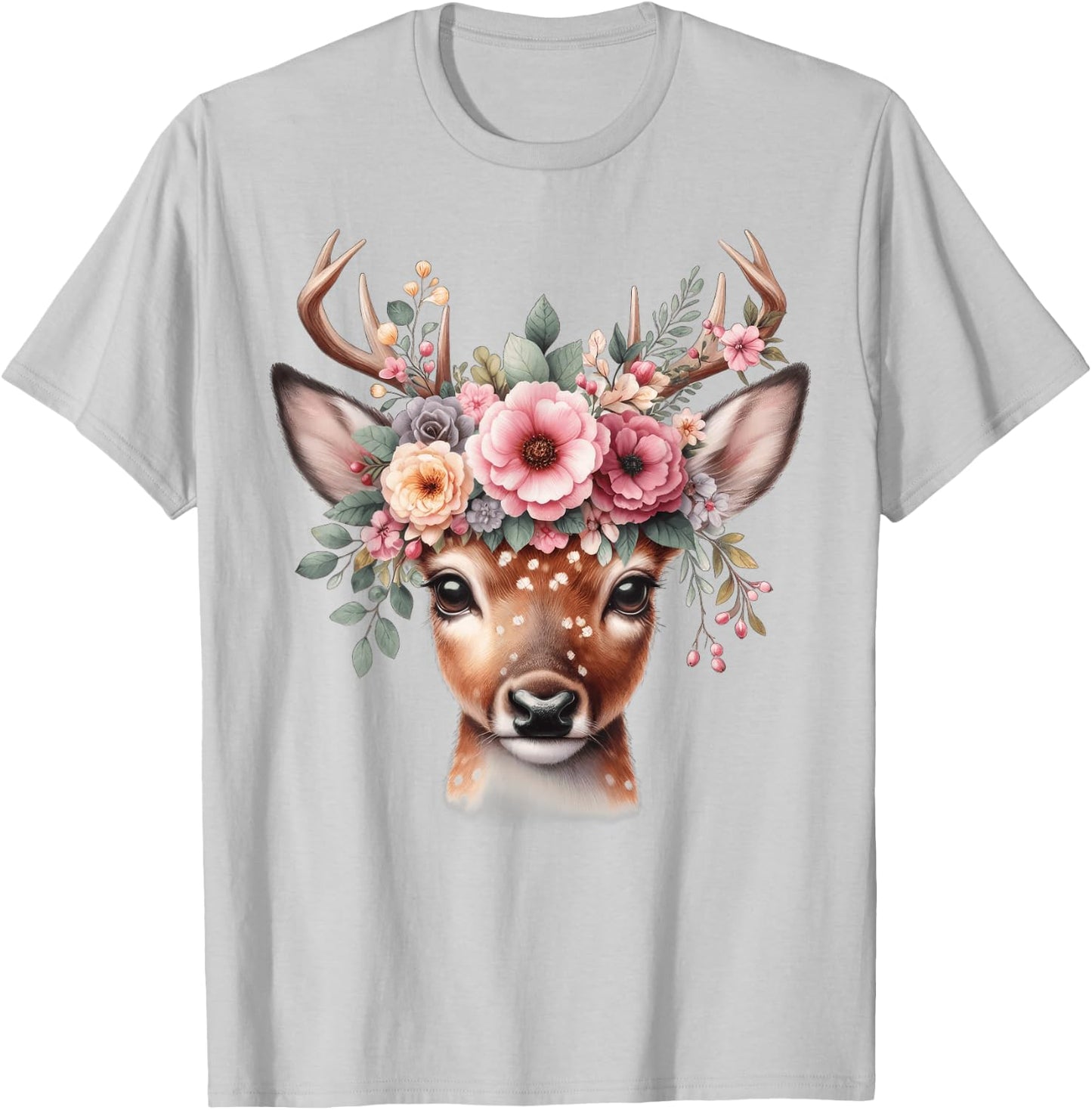 Reh Damen - Reh Kostüm Kinder Carnival Reindeer , White T-Shirt - T-Shirt | Ash