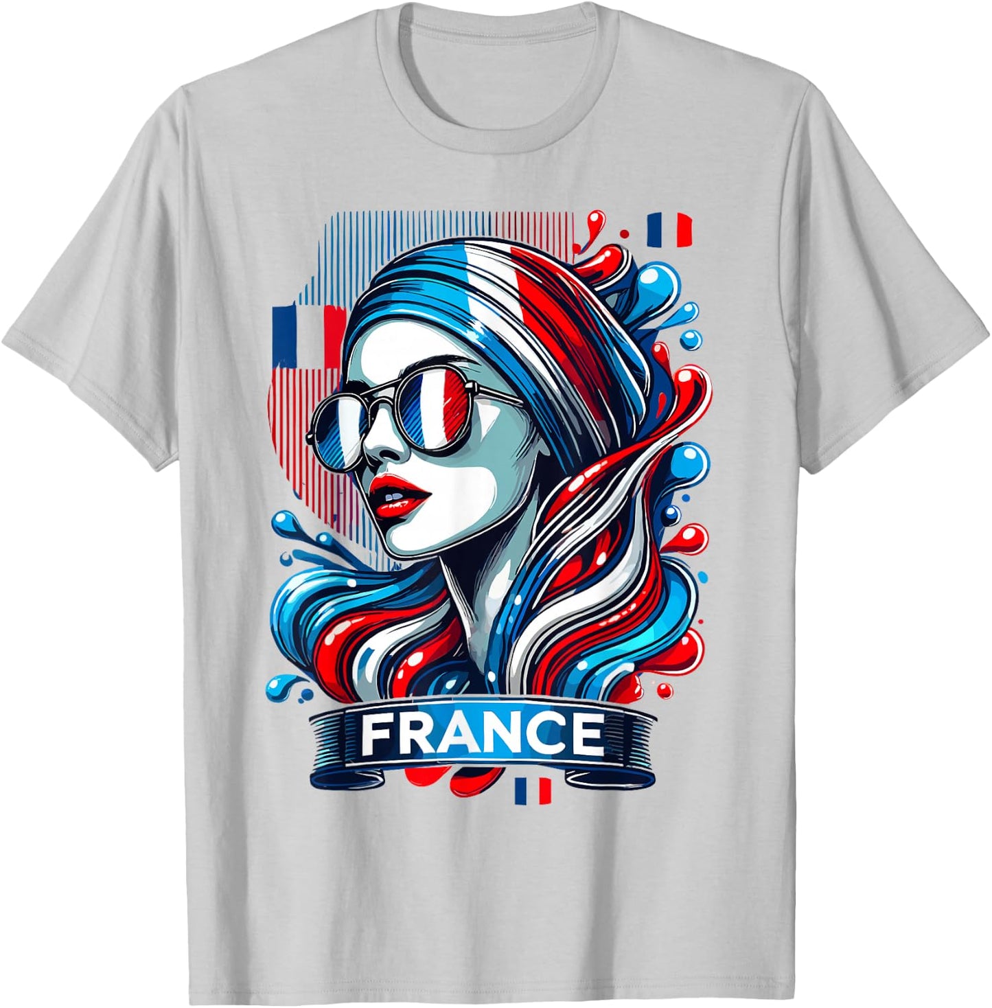 French Flag, French Flag Gift, France Supporter, , white, S T-Shirt - T-Shirt | Ash