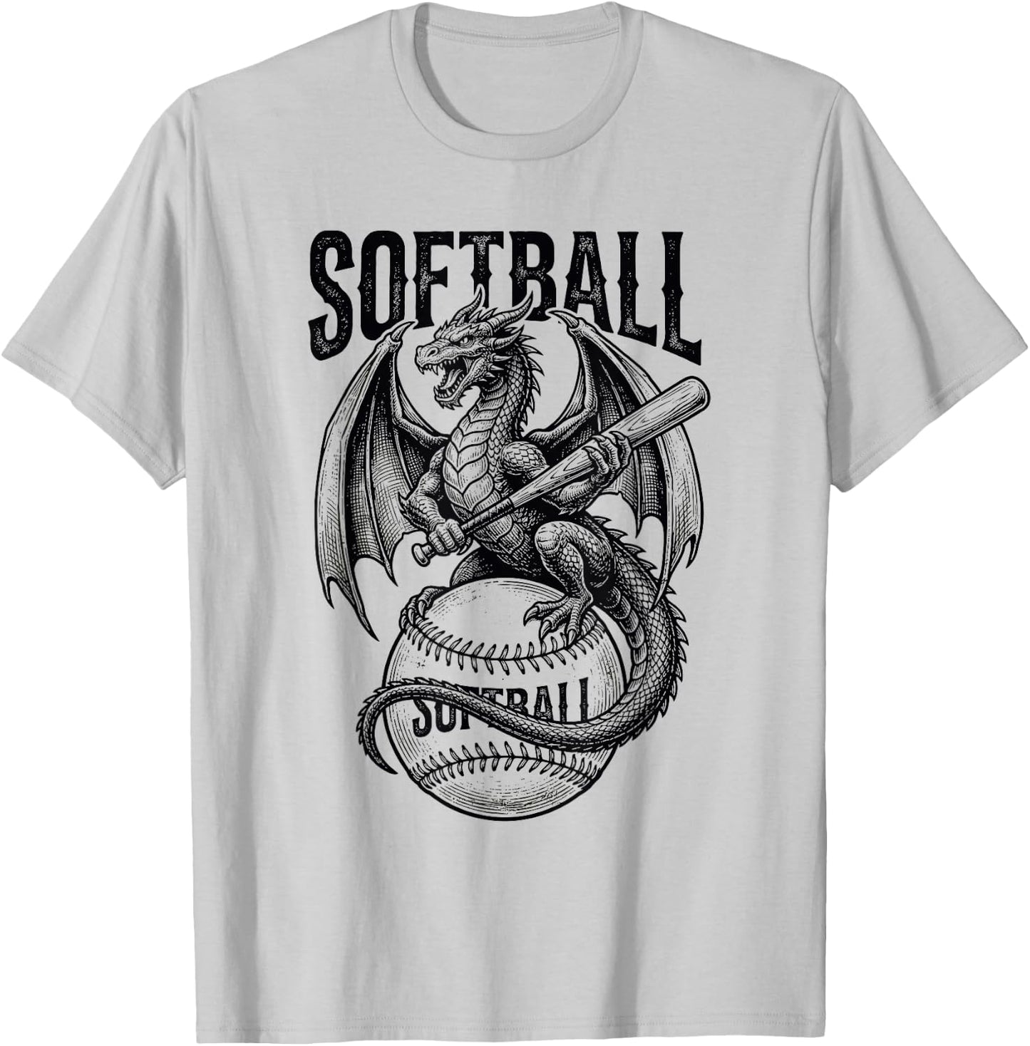 Softball Dragon T-Shirt - T-Shirt | Ash