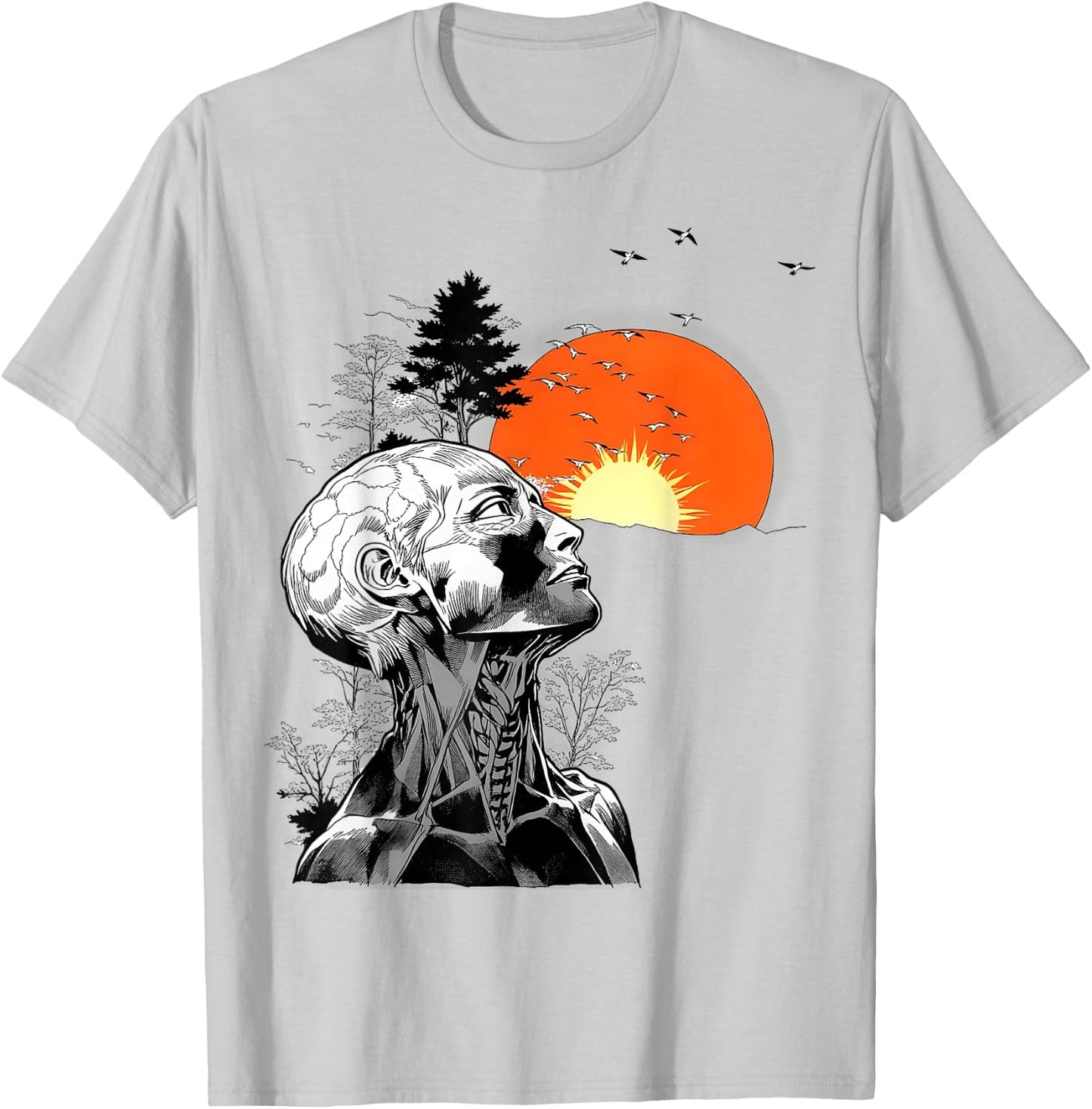 Graphic Human Tree of Mouth , white, S T-Shirt - T-Shirt | Ash