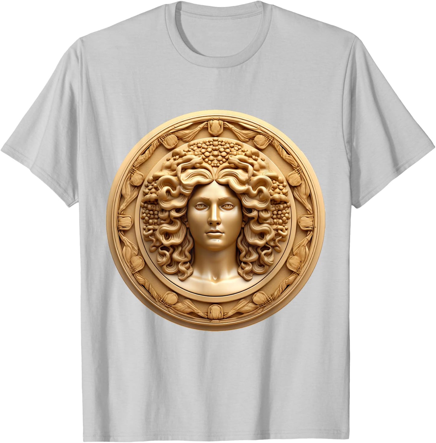Medusahead Greek Mythology Ancient Snake Hair T-Shirt - T-Shirt | Ash