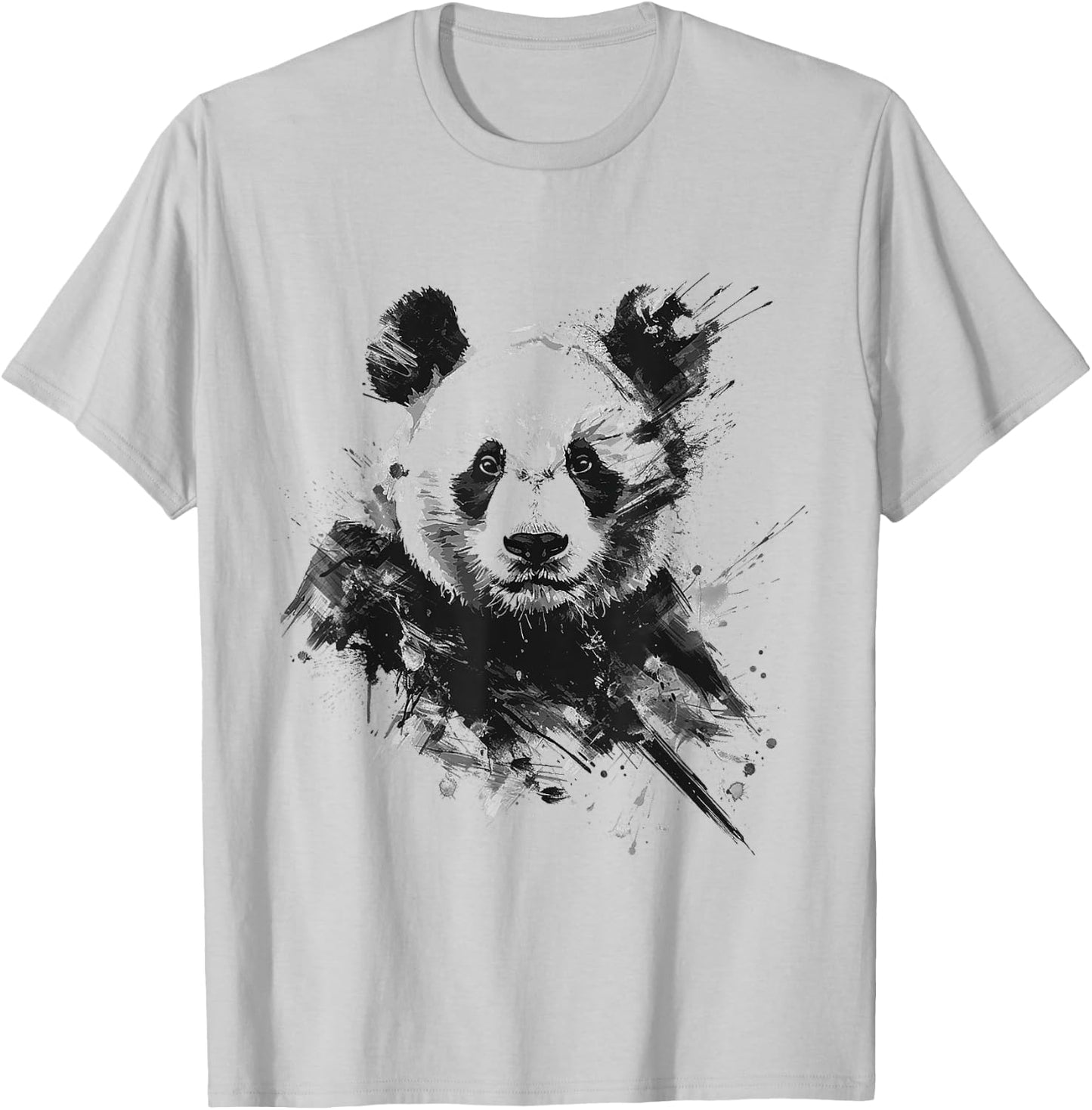 Panda Animal Print Zoo Dessin Illustration Peinture Panda T-Shirt - T-Shirt | Ash