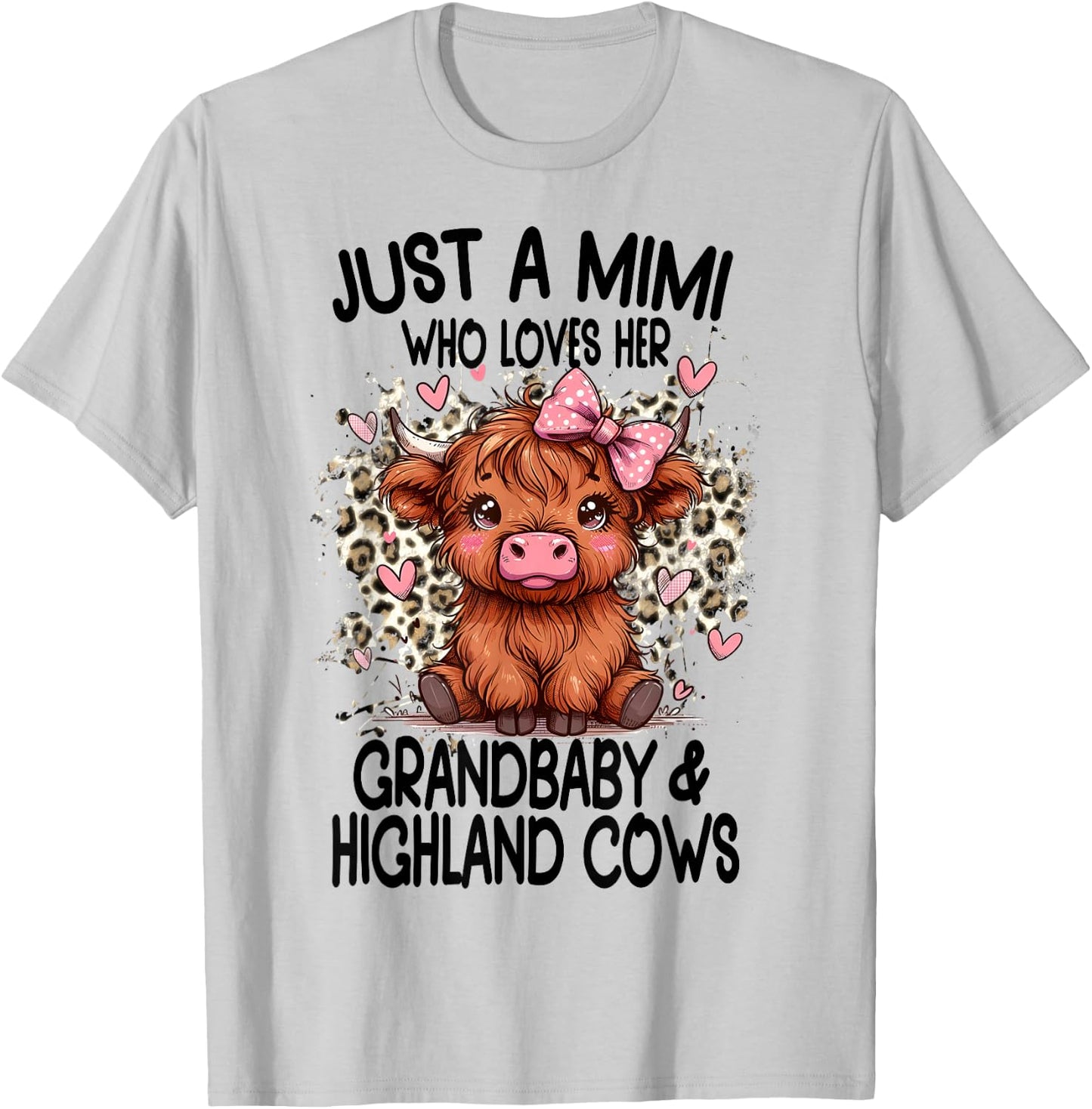 Just a MIMI loves her GRANDBABY & HIGHLAND COWS Graphic T-Shirt - T-Shirt | Ash