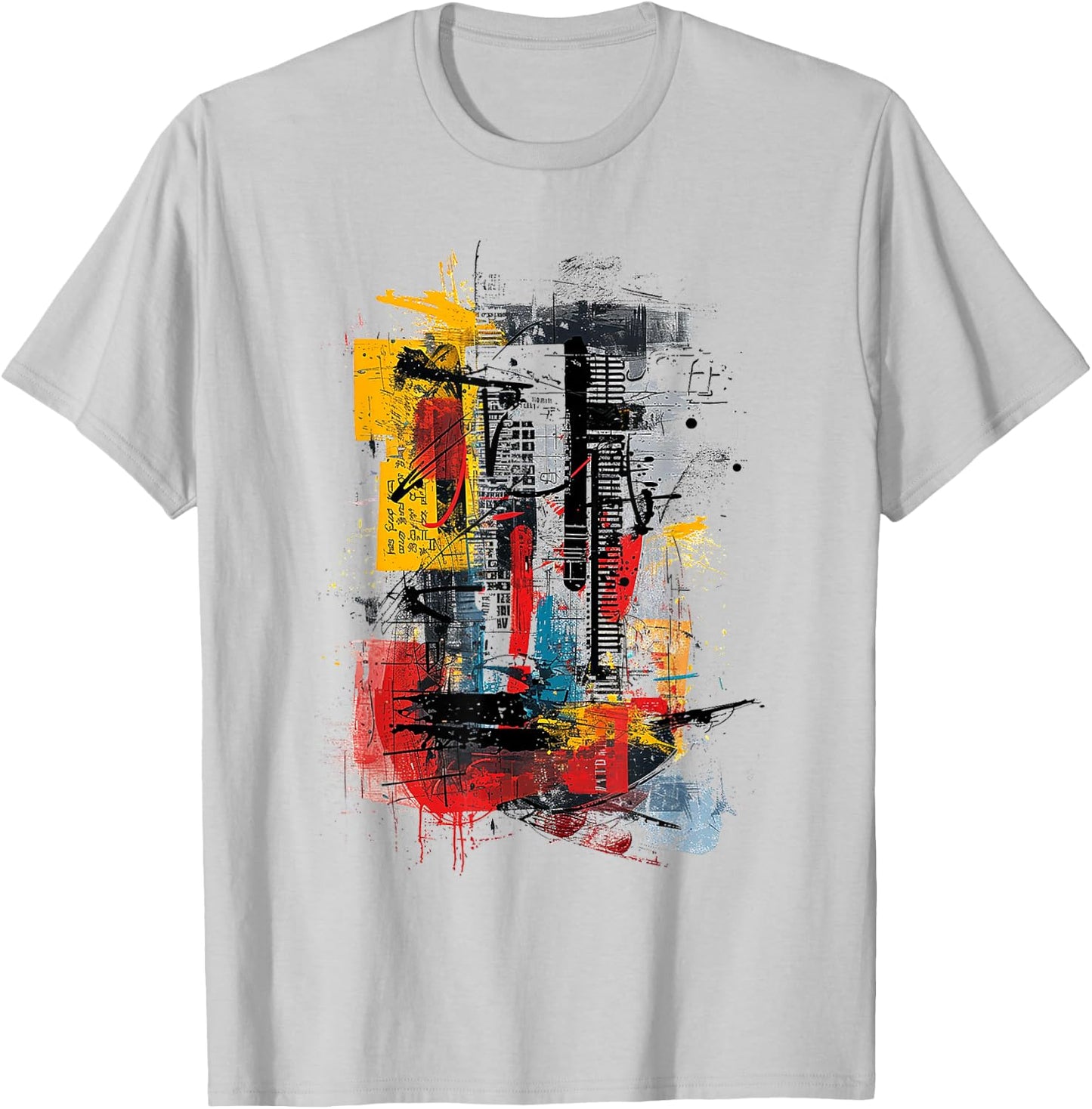 Abstract Art Pattern Drawing Illustration Painting , white, S T-Shirt - T-Shirt | Ash