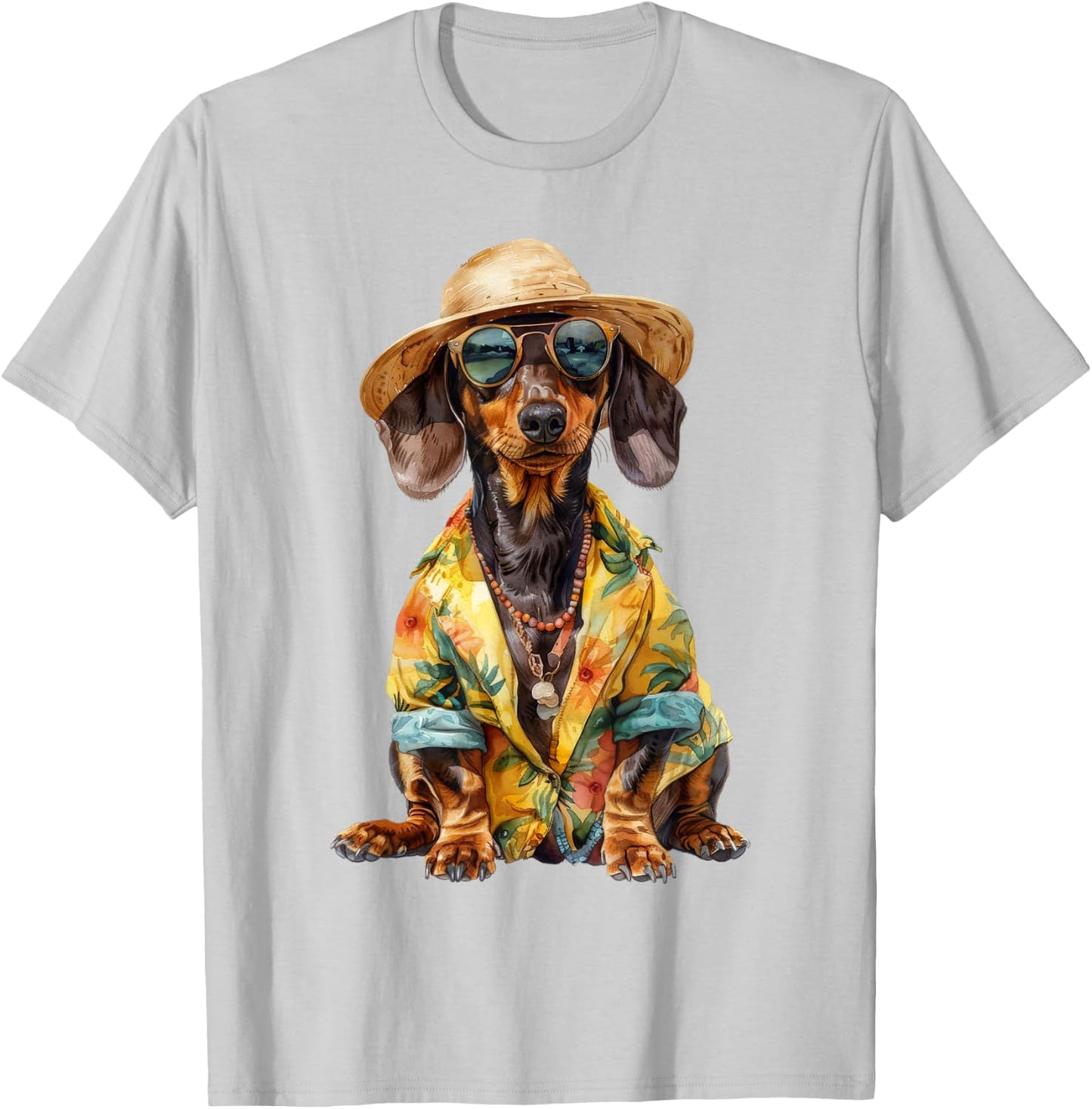 Summer Dog Dackel & Dachshund T-Shirt - T-Shirt | Ash