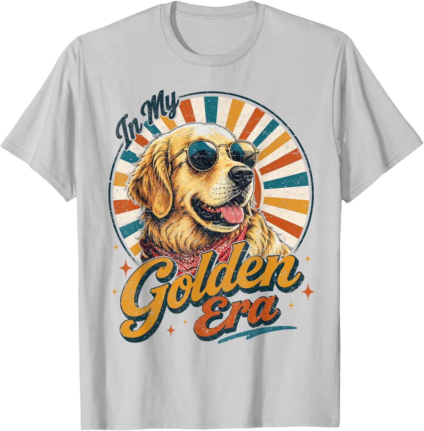 Golden Retriever in My Golden Era Retro Vintage Dog Lover T-Shirt - T-Shirt | Ash