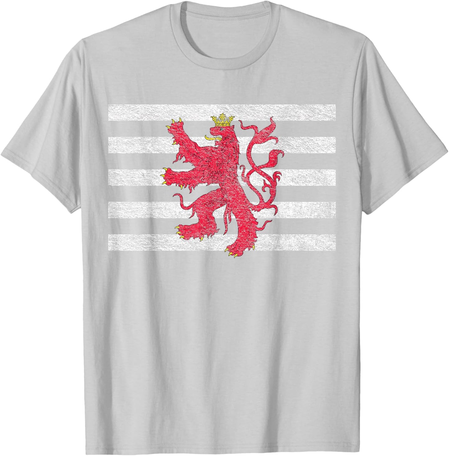 Luxembourg Flag Red Lion Ensign Version T-Shirt - T-Shirt | Ash