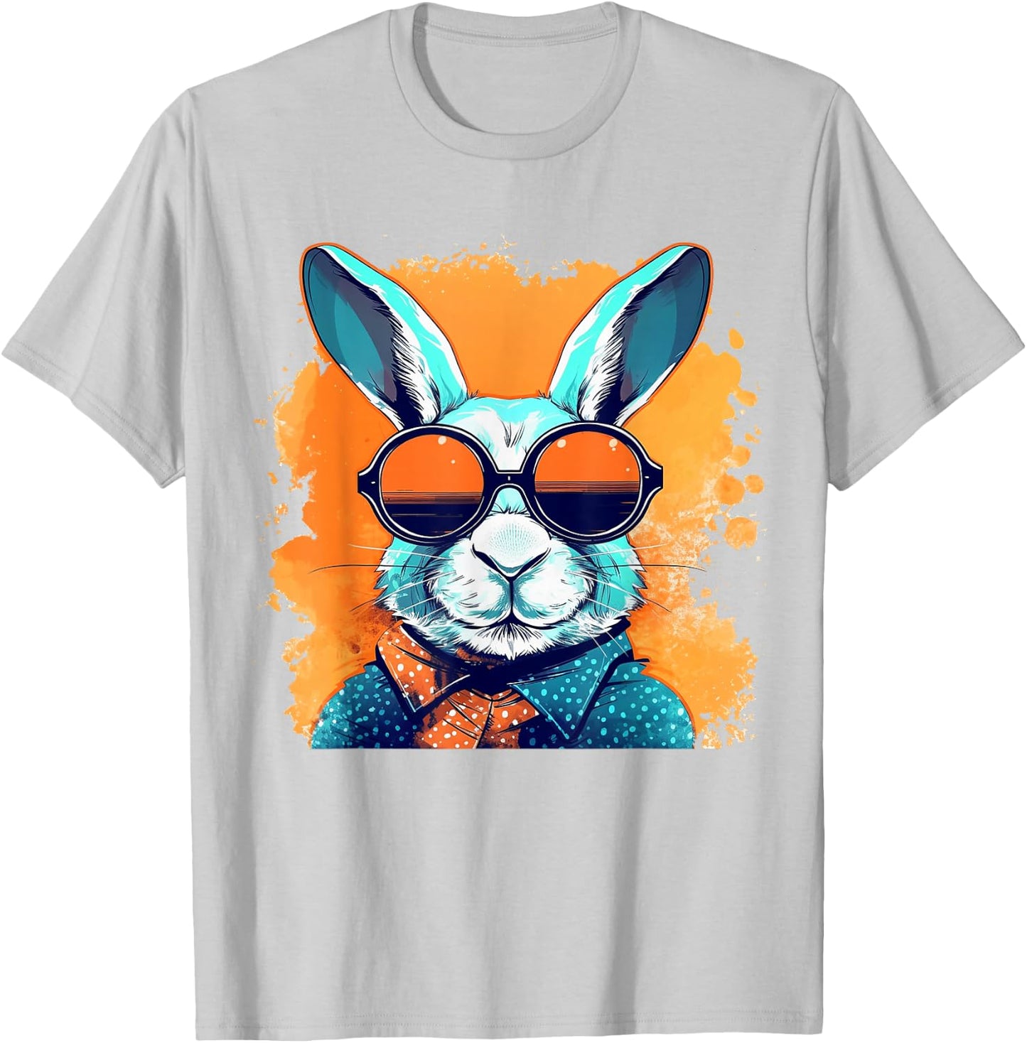 Cool Bunny Face With Sunglasses Easter Day Boys Men Kids T-Shirt - T-Shirt | Ash