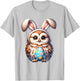 Funny Easter Owl Lover Egg Eggs Bunny Rabbit Bunnies T-Shirt - T-Shirt | Ash