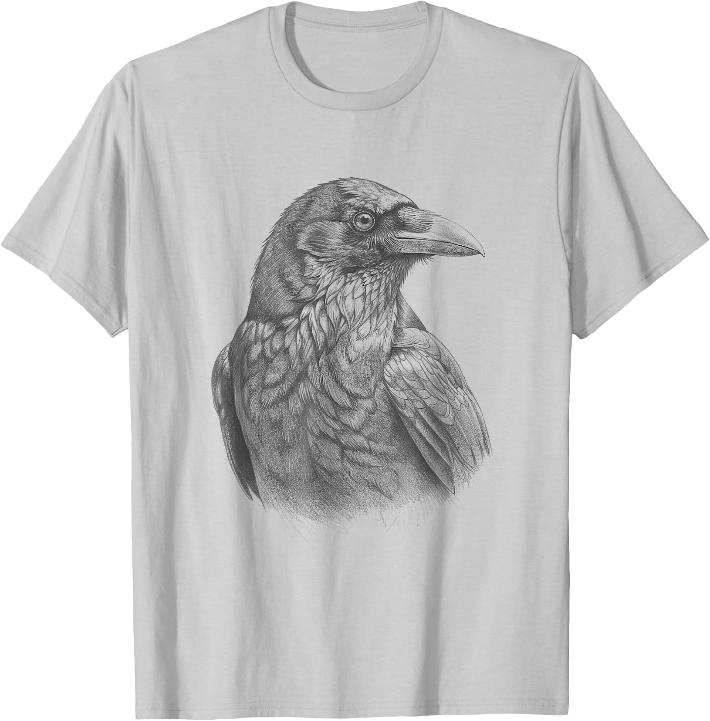 Vintage Crow Drawing Art Raven Design T-Shirt - T-Shirt | Ash