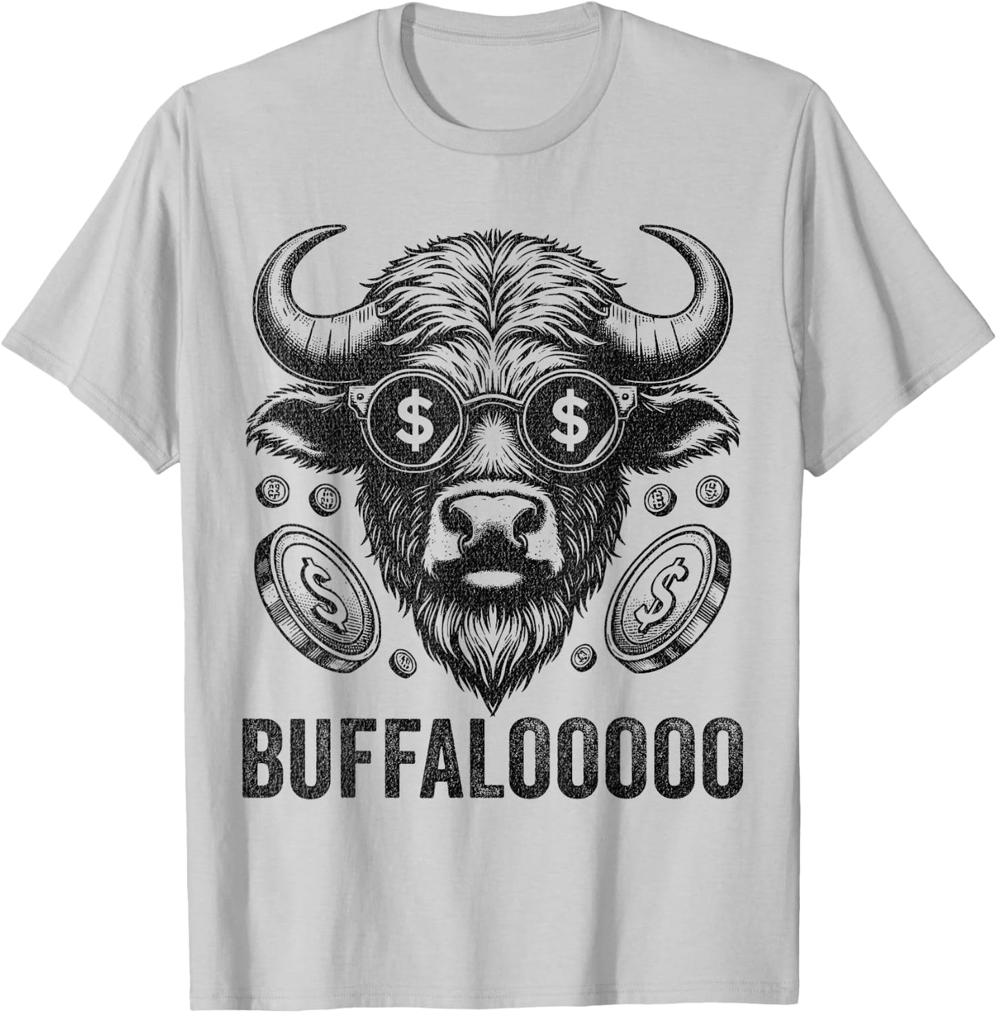 Lucky Buffalo Slot Machine BUFFALOOOOO Gambling T-Shirt - T-Shirt | Ash