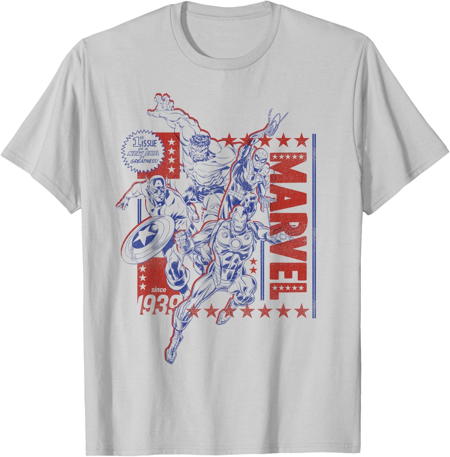 Marvel Super Heroes Avengers Spider-Man Americana Since 1939 T-Shirt - T-Shirt | Ash