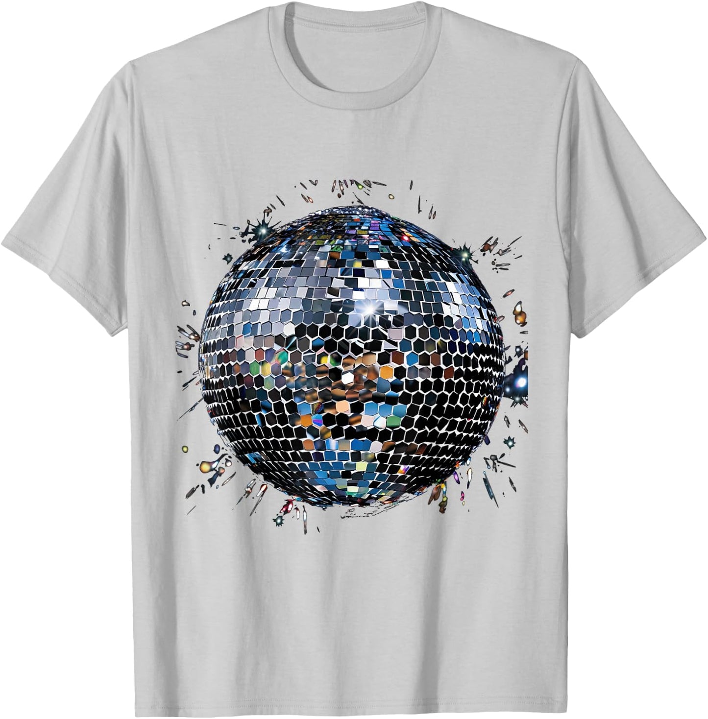 Discoball Vintage Retro House Disco Ball Cool Party , White T-Shirt - T-Shirt | Ash