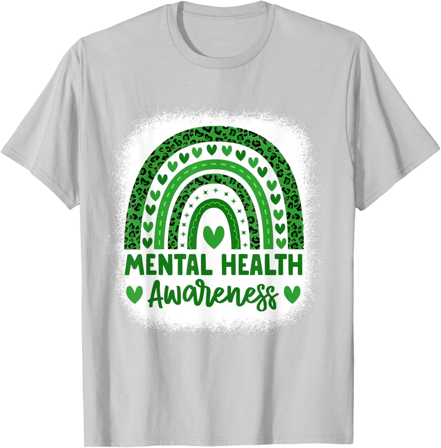 Mental Health Awareness Green Ribbon Women Mental Health T-Shirt - T-Shirt | Ash