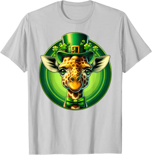Funny Leprechaun Giraffe St Patricks Day Kids Men Women T-Shirt - T-Shirt | Ash