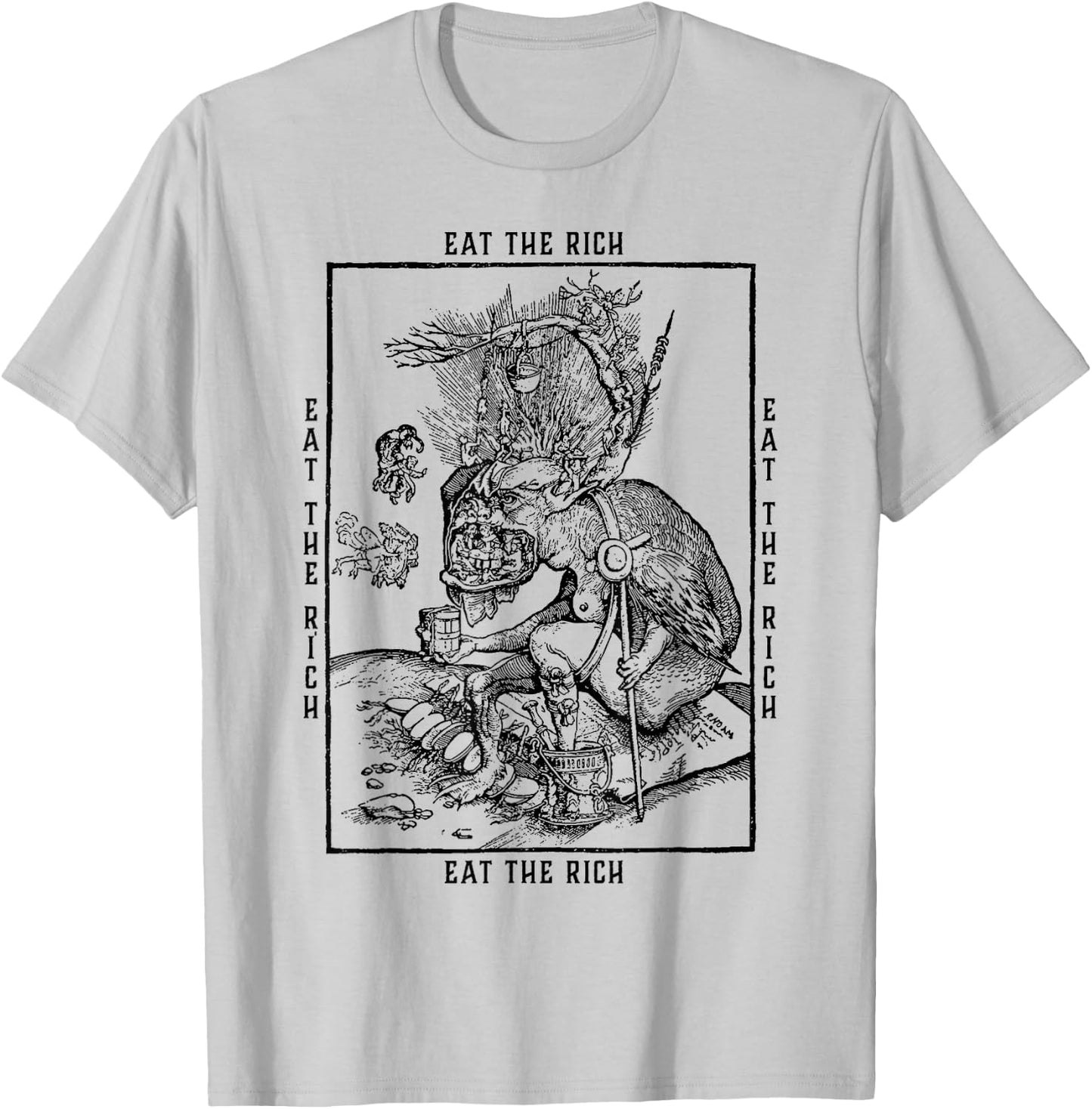 Essen Sie die Reichen | Antikapitalist | Kommunist | Sozialistisch T-Shirt - T-Shirt | Ash