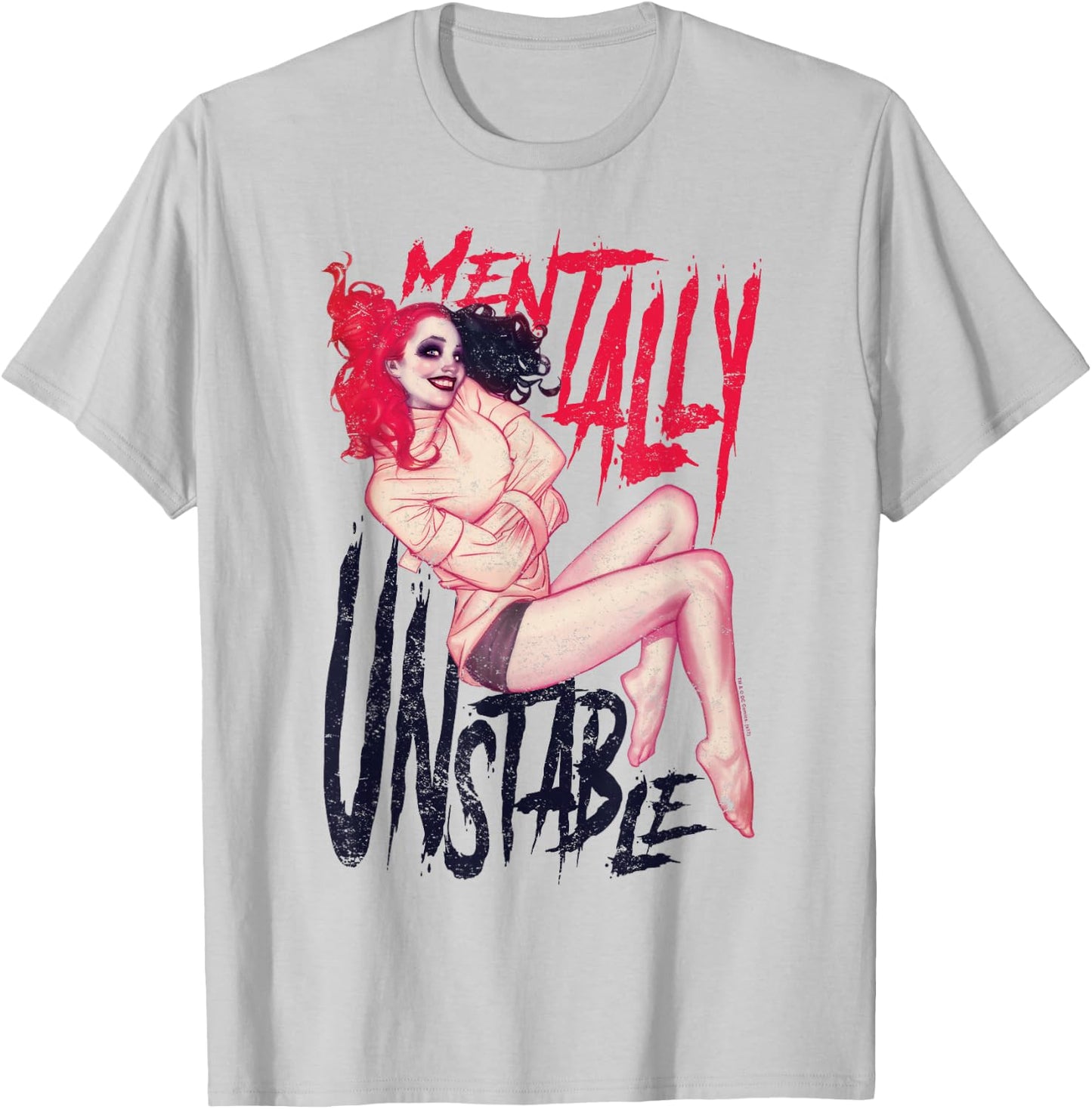 Batman Harley Quinn Mentally Unstable T-Shirt - T-Shirt | Ash