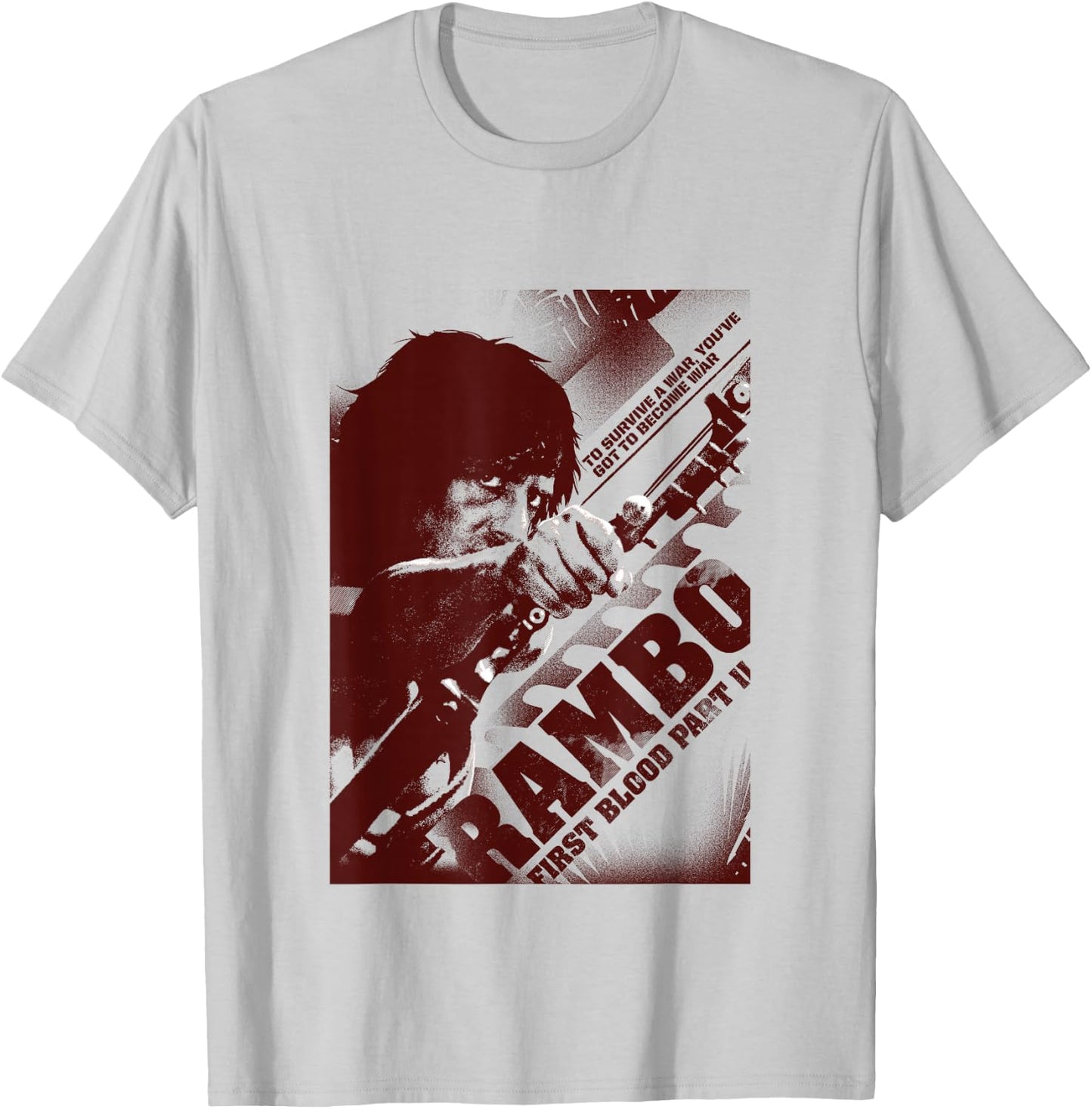 Rambo First Blood Teil II Du musst Krieg werden T-Shirt - T-Shirt | Ash