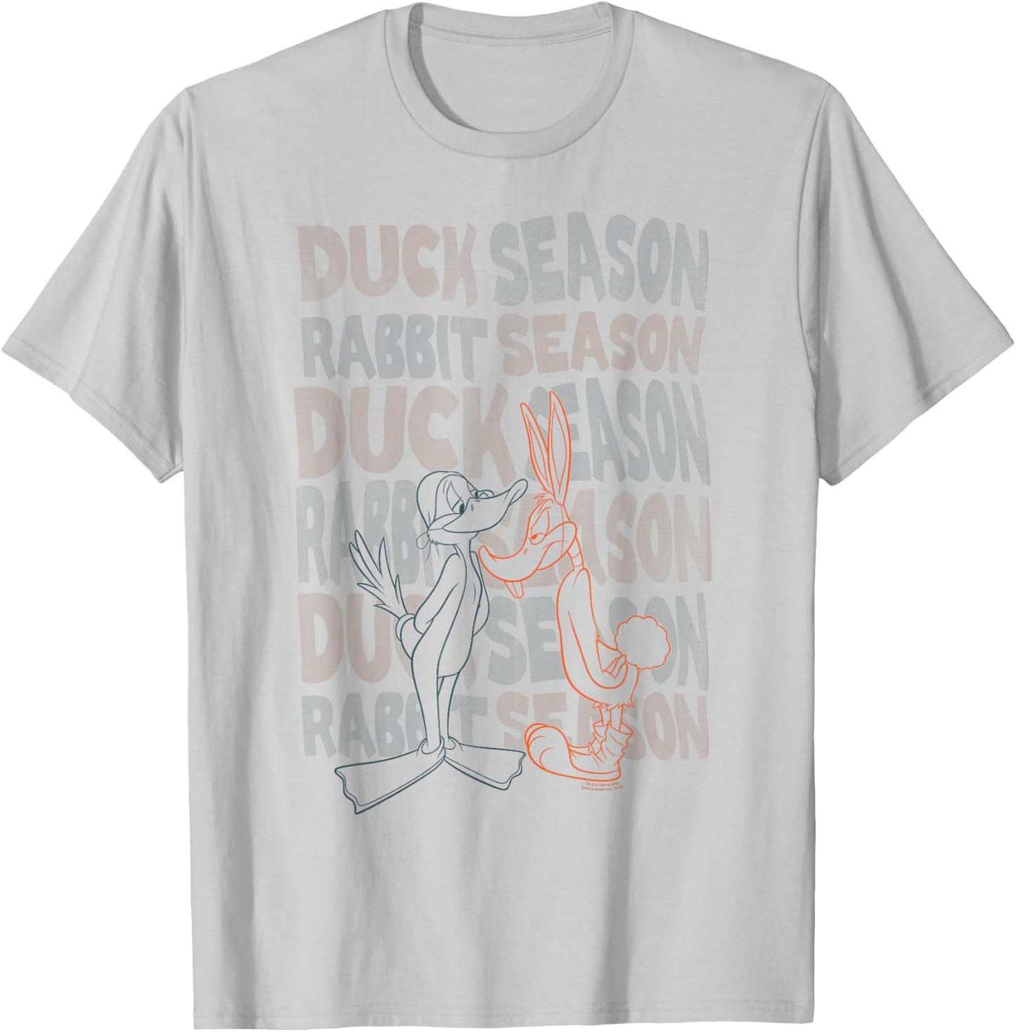 Looney Tunes Duck Season Rabbit Season T-Shirt - T-Shirt | Ash