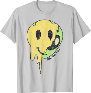 You Do You Smile Face Green Alien Funny UFO T-Shirt - T-Shirt | Ash