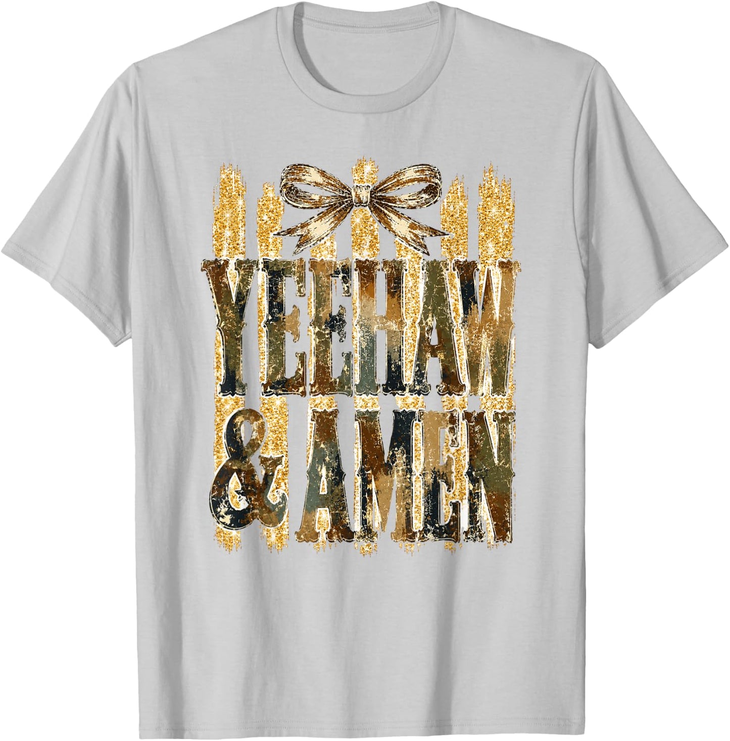 Yeehaw and Amen Country Faith Western Christian T-Shirt - T-Shirt | Ash