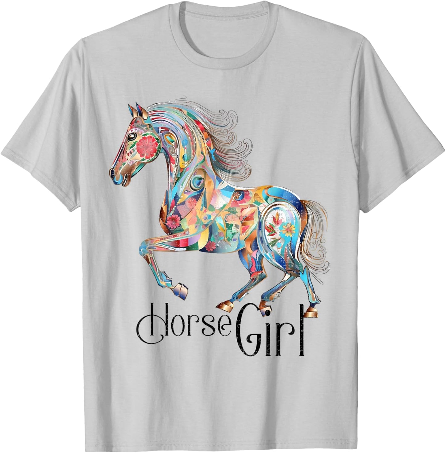 Horse Girl - Just A Girl Who Loves Horses, Horseback Riding T-Shirt - T-Shirt | Ash