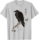 Raven Vintage Illustration Crow T-Shirt - T-Shirt | Ash