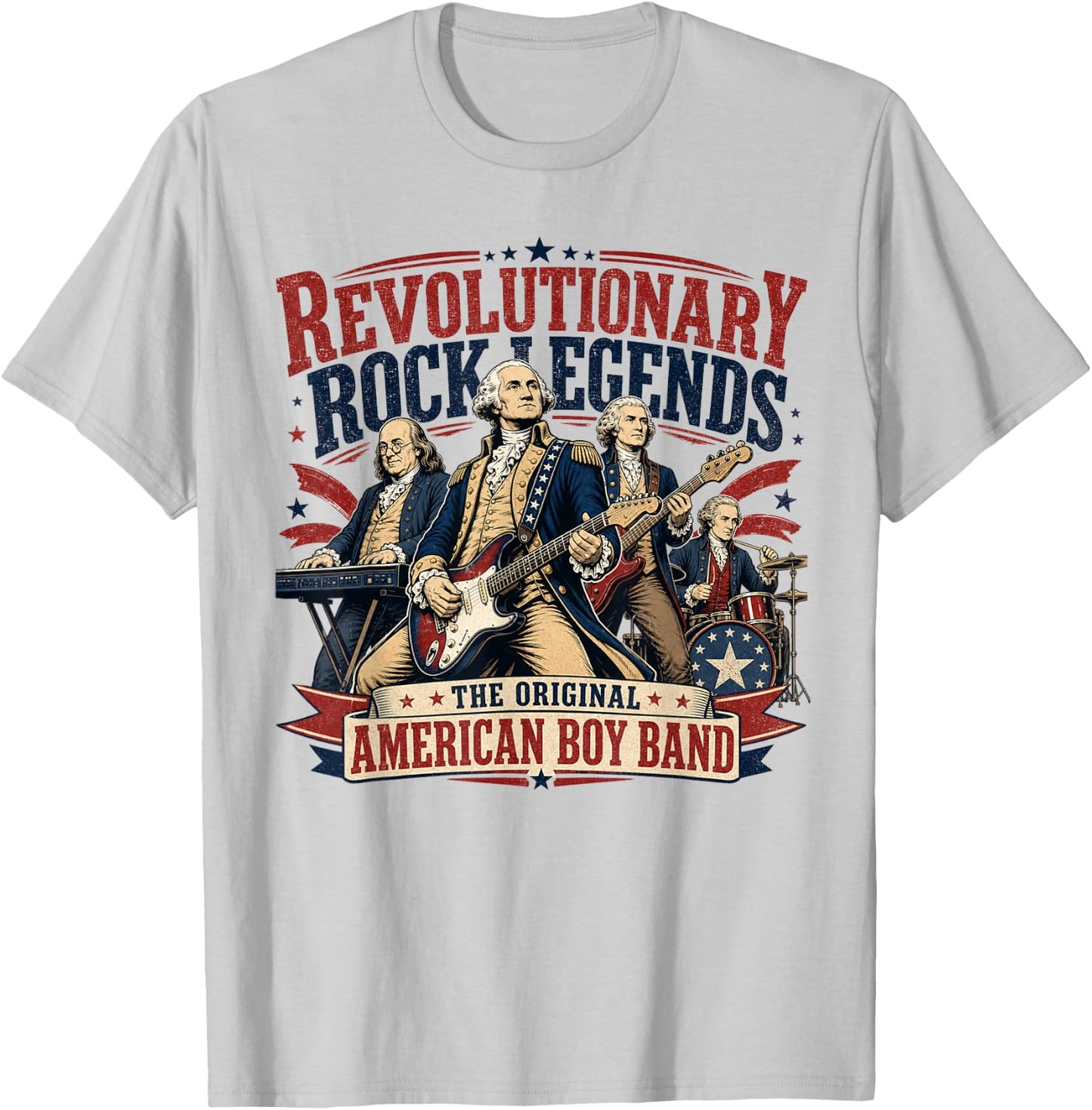 Revolutionary Rock Legends Original American Boy Band T-Shirt - T-Shirt | Ash