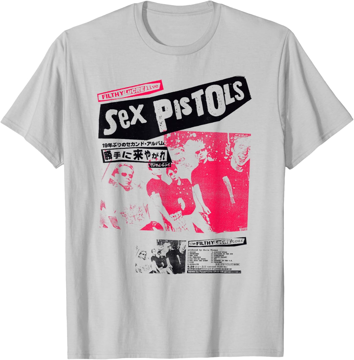 Sex Pistols Official Classic Japan Tour Pink Photo T-Shirt - T-Shirt | Ash