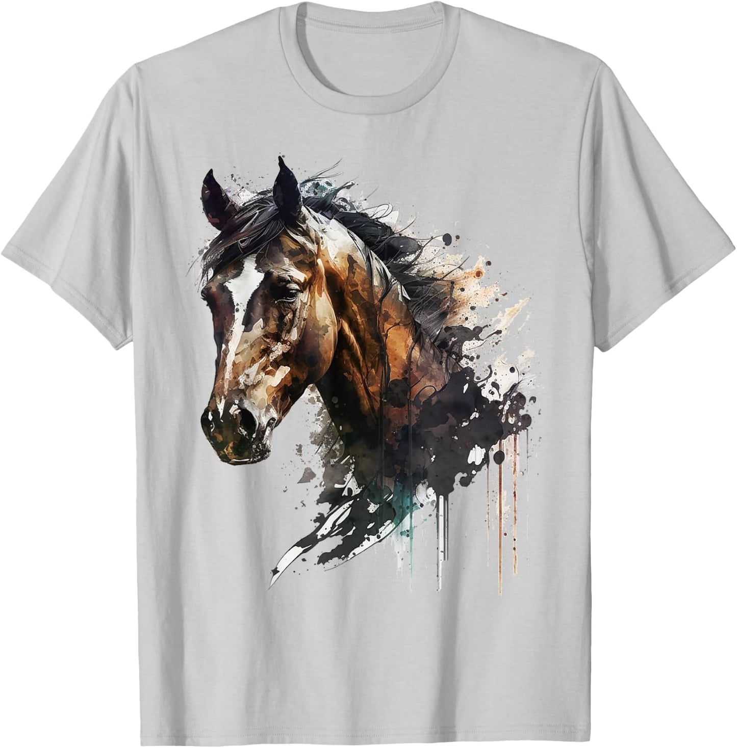 Pferd Reiten Kunst Tier Druck Pferdemotiv Pferd T-Shirt - T-Shirt | Ash