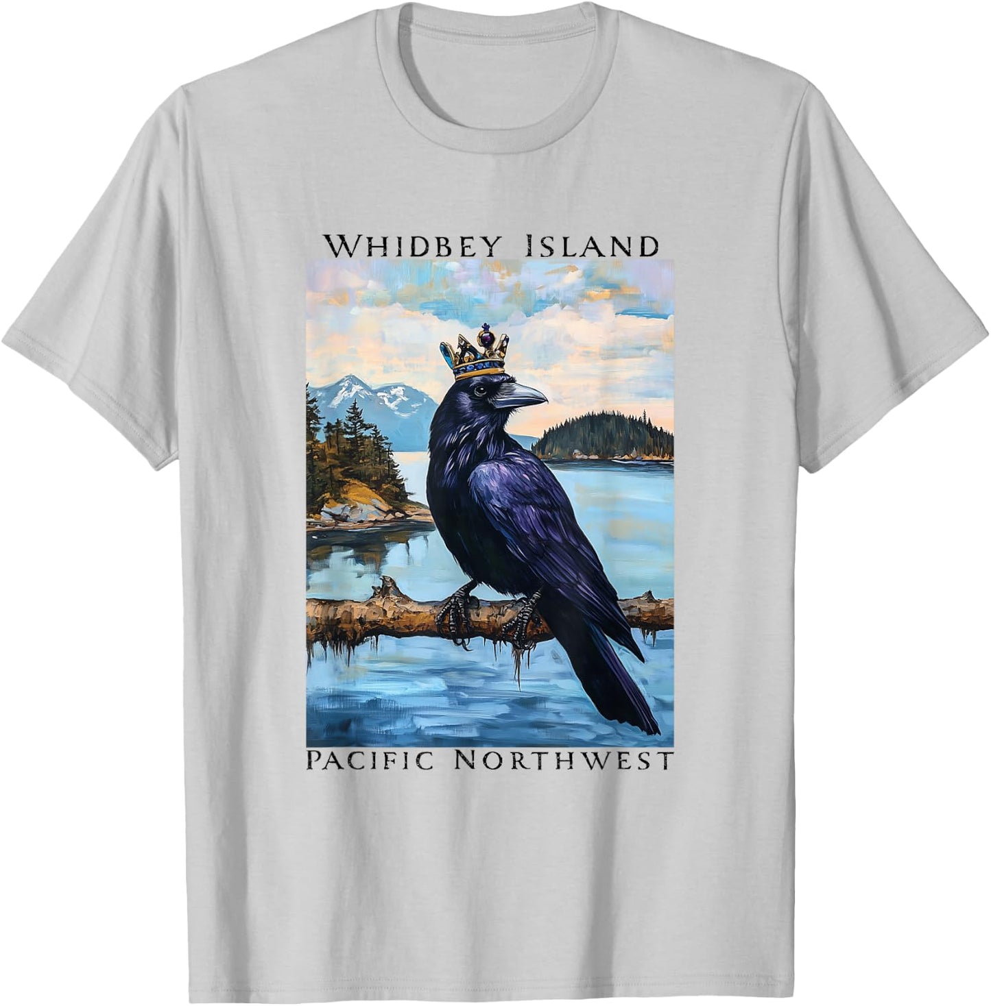 Whidbey Island Washington Crows Pacific Northwest Boating T-Shirt - T-Shirt | Ash
