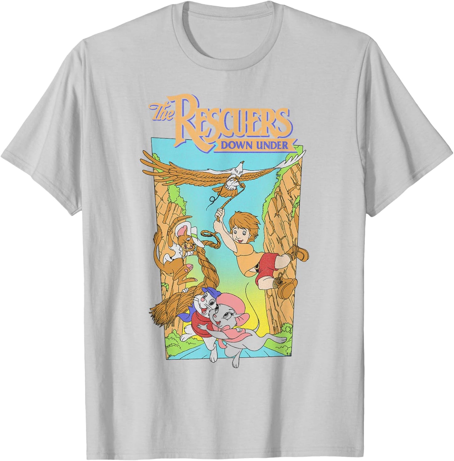 Disney Rescuers Cody Eagle Poster Style Distressed T-Shirt - T-Shirt | Ash