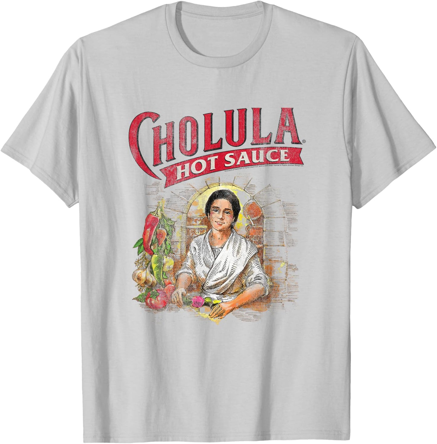 Ripple Junction x Cholula Mother Of Spices Hot Sauce , white, S T-Shirt - T-Shirt | Ash