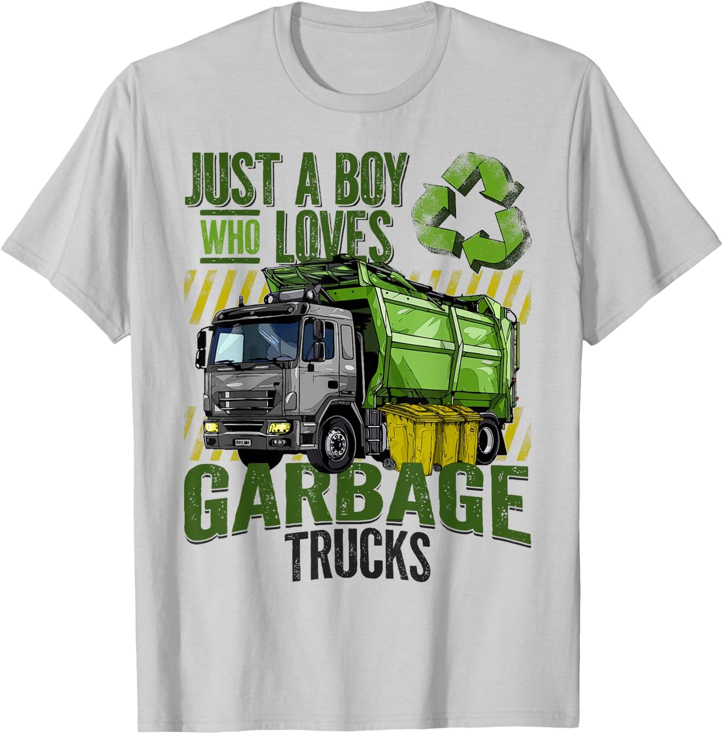 Just A Boy Who Loves Garbage Trucks for Garbage Truck Lover T-Shirt - T-Shirt | Ash