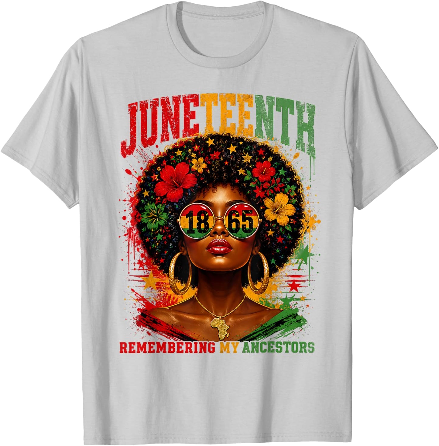 Remembering My Ancestors Black African American Juneteenth T-Shirt - T-Shirt | Ash