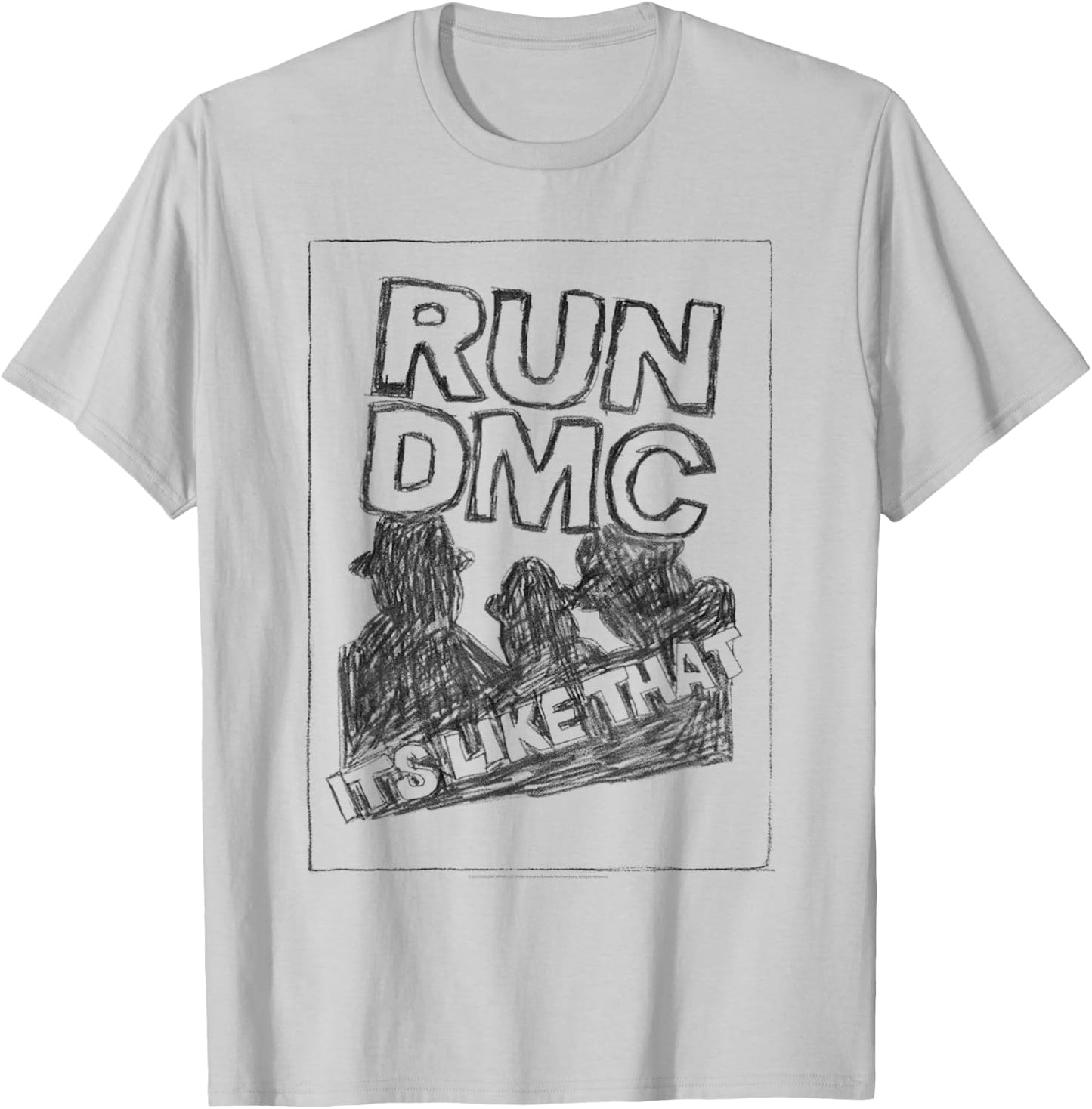 RUN--DMC Offiziell Lizenziertes Bravado It's Like That Sketch , Damen, -Jugendliche, -Erwachsene, Weiß, S, Kurzarm T-Shirt - T-Shirt | Ash