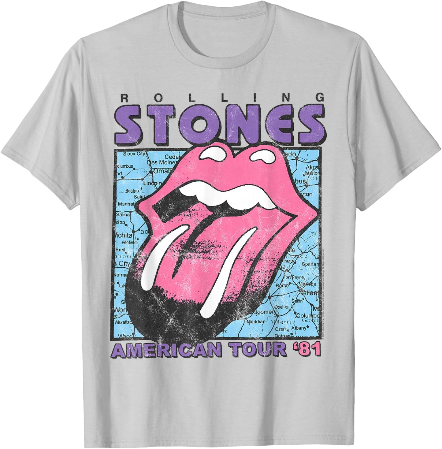 Official The Rolling Stones Tour 81 Grey for Vintage Fans T-Shirt - T-Shirt | Ash