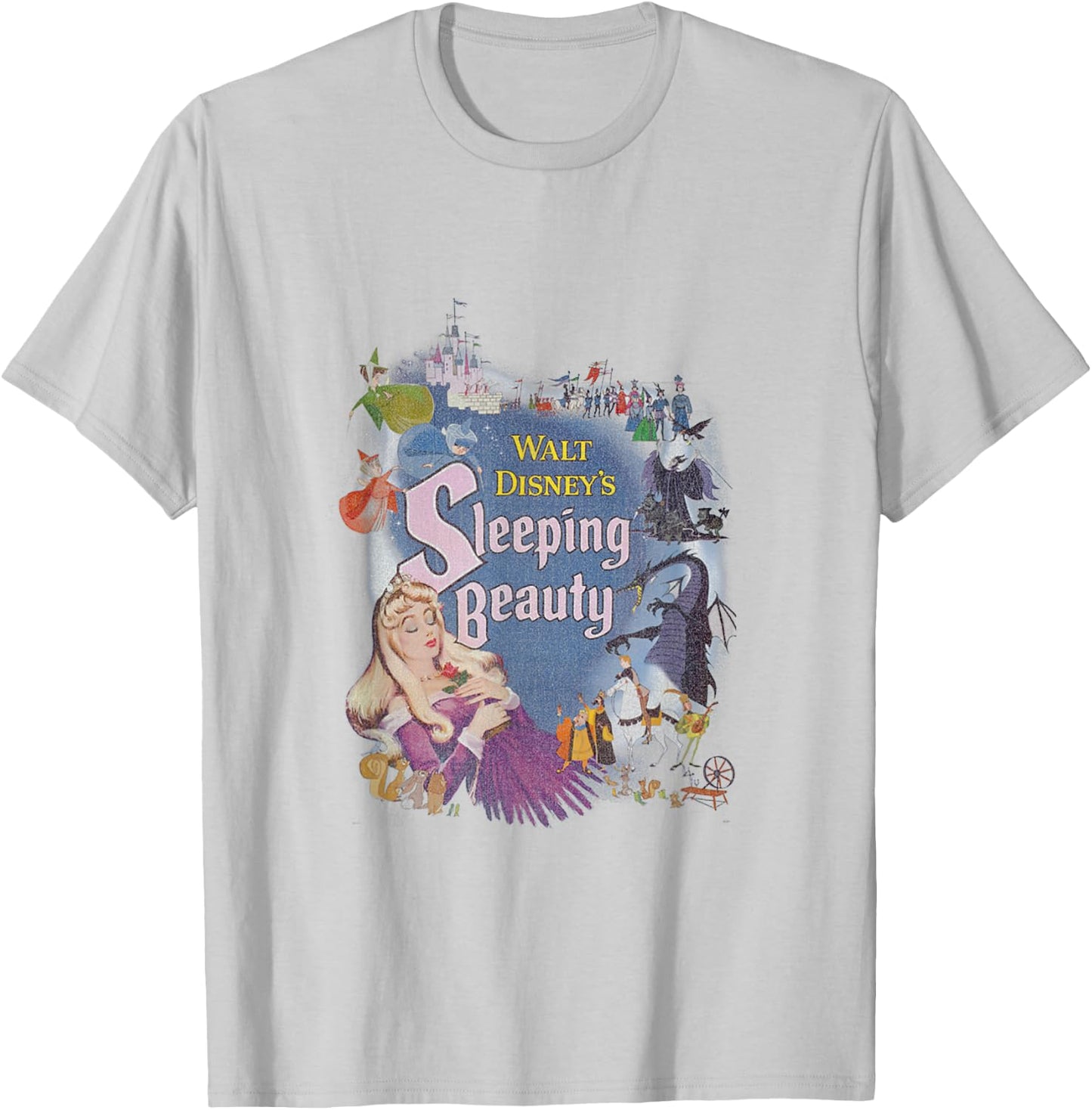 Disney Sleeping Beauty Classic Icons Movie Poster Small T-Shirt - T-Shirt | Ash