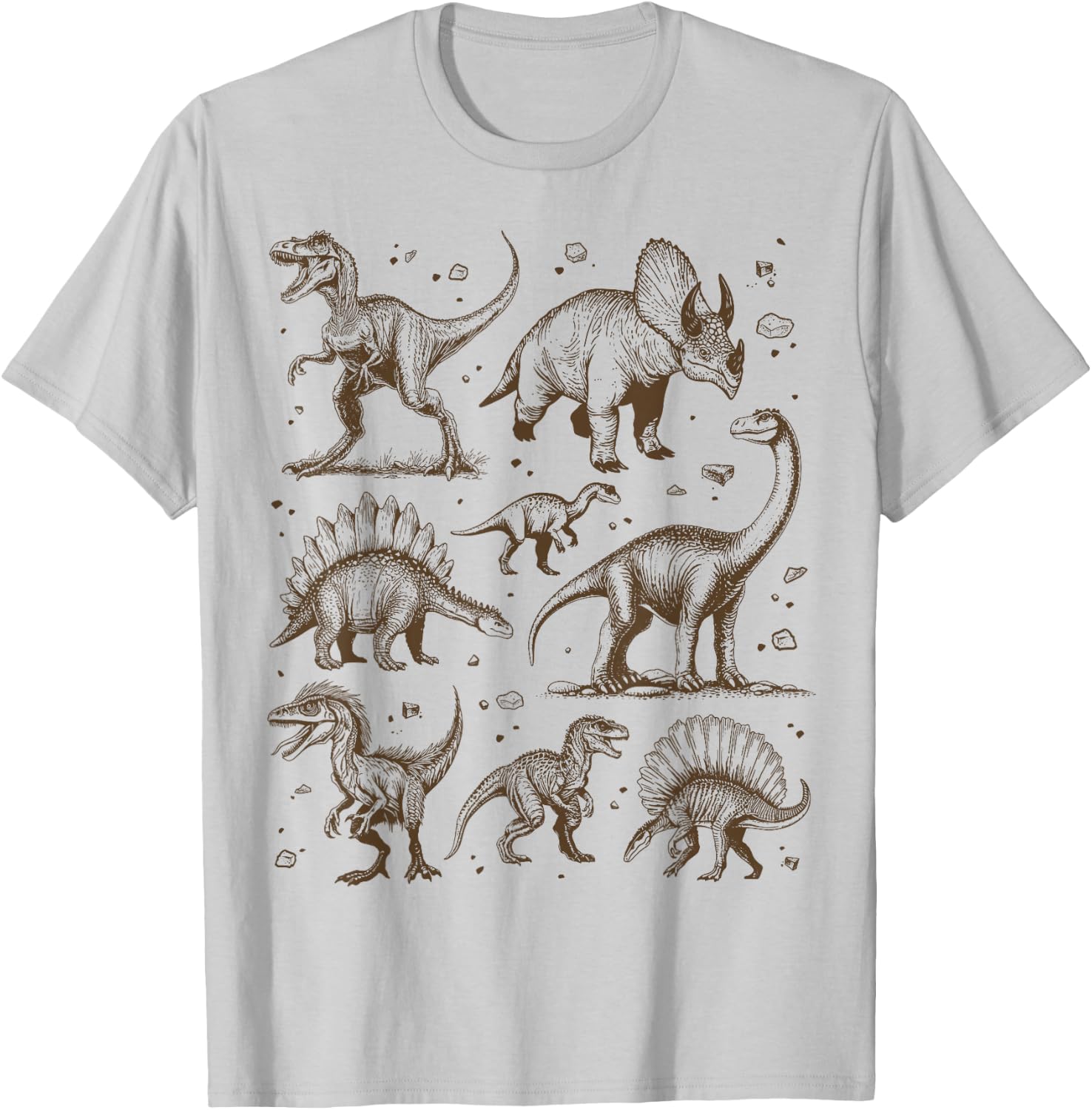 Dinosaur Paleontology Science Biology T-Rex Vintage Graphic , grey, S T-Shirt - T-Shirt | Ash