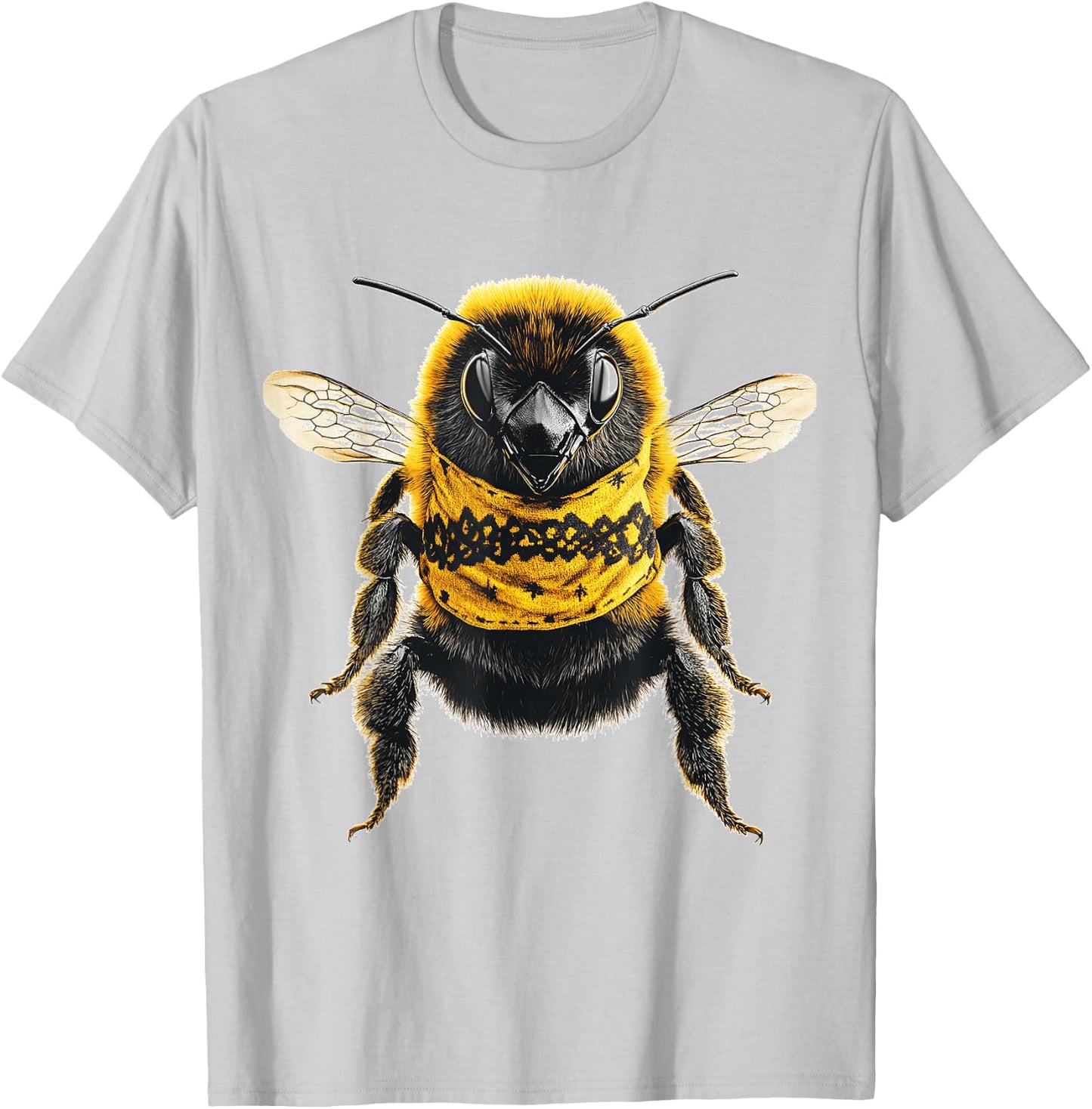 Bee Animal Motif Art Bee T-Shirt - T-Shirt | Ash